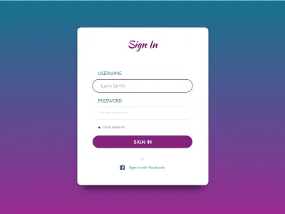 Sign in form design form login sign in sketch