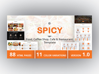 SPICY - Food, Coffee Shop, Cafe & Restaurant Template bakery barbecue bistro cafe chef coffee shop food kitchen restaurant restaurant template sea food steak house