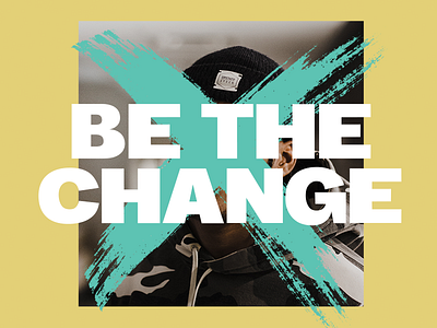 Be The Change Artwork album artwork blue change cross person single yellow