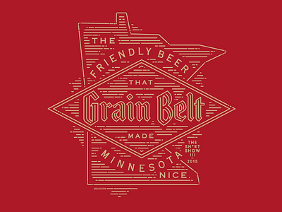 Grain Belt - The Friendly Beer beer diamond grain belt illustration line art logo minnesota screen print silkscreen t shirt vector wood carving