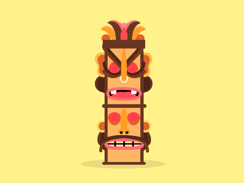 Hello Dribbble! Tiki masks birds emotion ethnic flat fun hawaii hello dribbble leaves masks palm tribal tropical