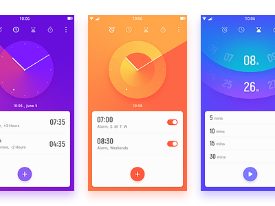 Clock app color ui