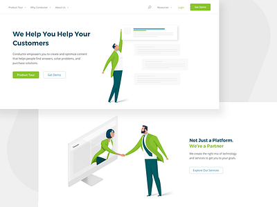 Conductor Website Redesign b2b characters clean illustration product professional seo ui ux uxdesign web website