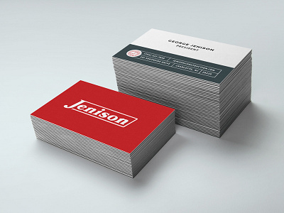 Jenison Business Cards badge brand branding business cards cards icon letterpress logo vintage