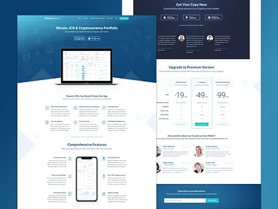 Cryptocurrency Landing Page bitcoin blockchain cryptocurrency landing page sketch theme themeforest webdesign website wordpress