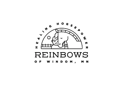 Reinbows farm horse icon logo non profit rainbow therapy