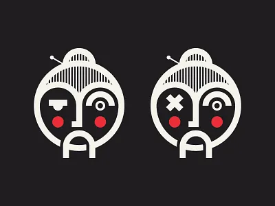 Japanese Warrior face illustration japanese line logo symbol warrior