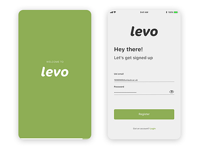 Levo Splash/Signup design form hello login register sign signup ui up ux welcome xd