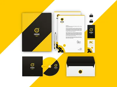 Garage Films Stationary a4 brand branding business card film folder garage gear stationary