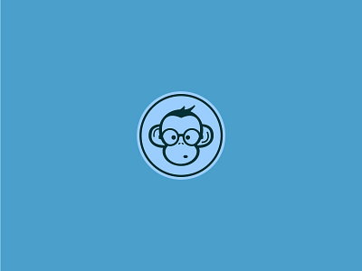 Monkey sticker glasses logo monkey smart