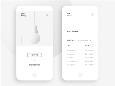 Zen Note App app appdesign basic clean minimal note simple zen