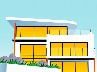 SUMMER HOUSE color design house illustration light minimalist texture