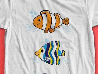 fishirt deep blue sea fish illustration vector