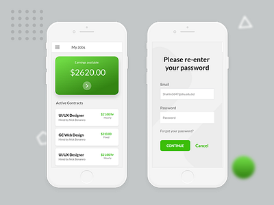 Apps ui clean minimal my jobs payment ui upwork ux xd