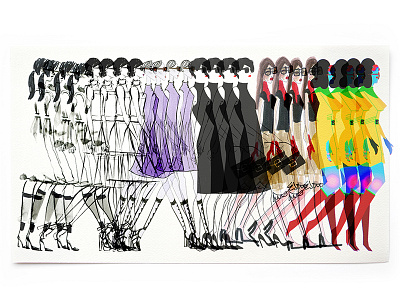 Prada Raw animation character clothing design fashion illustration prada walk