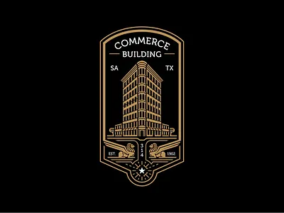 San Antonio Commerce Building badge design logo real estate san antonio