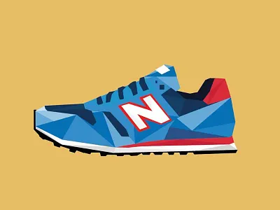 New Balance 373 alvaromelgosa artdirection graphicdesign ilustration lowpoly vector