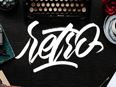 Retro illustration illustrator lettering logo photoshop