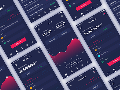 Cryptocurrency Application android app bitcoin cryptocurrency dark design dribbble mobile new online ui ux