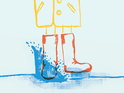 Rainy Day Illustration illustration puddle rain boots rainy day