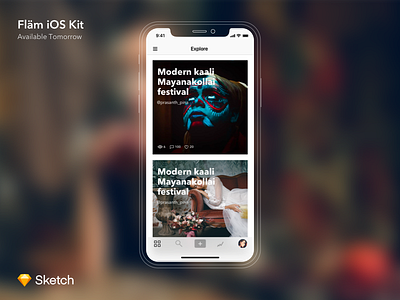 Flam UI Kit blog iphone kit photography ui ui kit ux