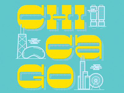 Chicago chicago flat hand lettering slab serif typography