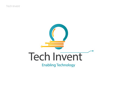 Tech Invent 2d logo custom logo detailed logo multi color typography