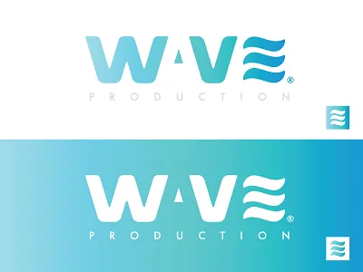 Wave Production logo production type typography wave