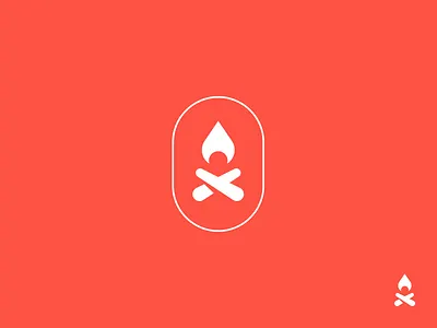 Campfire badge campfire crest fire logo minimal