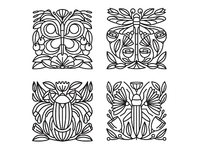 All bugs beetle black and white butterfly cricket dragonfly flowers garden insects