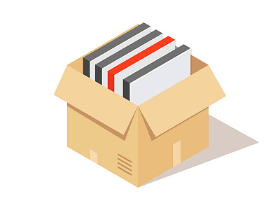 Open craft box box craft flat installation isometric