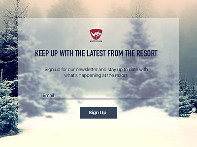 Day 001 - Sign Up Form dailyui dailyui001 signupform skiresort winterparkresort