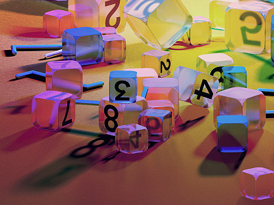 Logic 3d abstract blocks building blocks c4d cinema 4d colors logic numbers parallel school warm tones