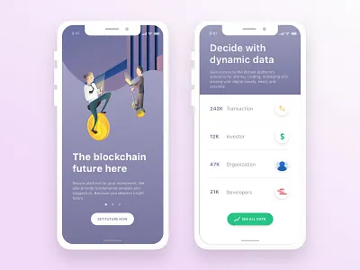 Blockchain Mobile App bitcoin blockchain cryptocurrency landing page mobile app ui ux