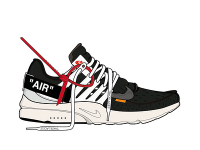 Nike x Off-White Presto fashion hypebeast illustration illustrator logo nike offwhite photoshop sneaker
