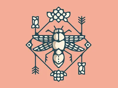 Insect Tattoo bug flower insect linework tattoo vector