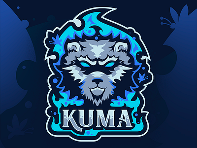 Kuma Mascot bear blue gaming magic mascot logo nature sports logo vector art wise
