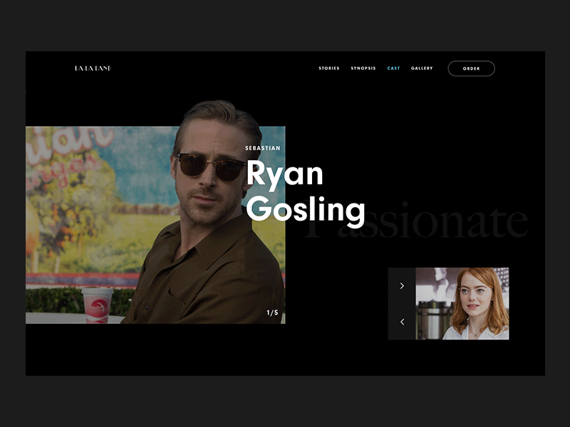 La La Land - Home page #3 animation home interface la la land motion movie musical ui ux website