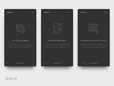 Daily UI Challenge: Day 62 App Onboarding android daily ui challenge ecommerce expense reports fintech fund transfer interaction design ios onboarding screens ui design ux design