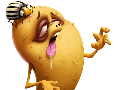 Potato zombie character design potato zombie