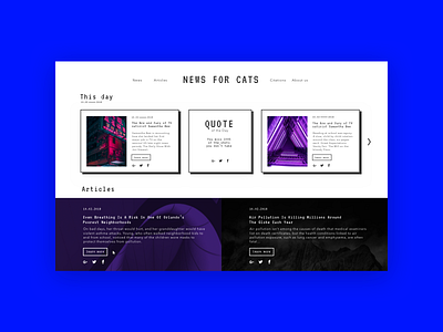 Home page for the news site articles brutalism dailyui interface neon news pixel ui