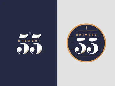 Brewery55 55 beer branding brewery logo type villustrator