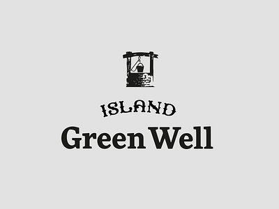 Island Green Well Water Logo branding custom logo logodesign logomark monogram type typography water