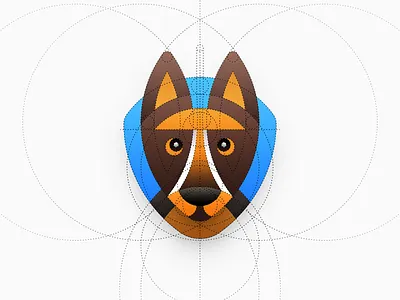 Shepherd Logo app icon circle construction dog dog logo german shepherd icon iconography illustration ios icon logo mac icon mac os icon macos icon os icon osx icon sandor shepherd stripes