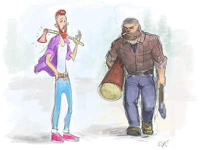 True Lumberjack axe beard bearded caricature fashion forest freak glamour hatchet lumberjack man metro sexual