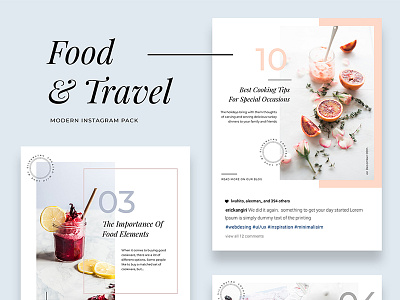 Modern Food & Travel Instagram Pack creative market instagram instagram pack instagram stories products social media social pack