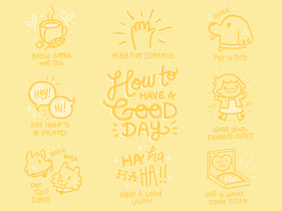 How to Have a Good Day design doodles good day hand lettering illustration type typography