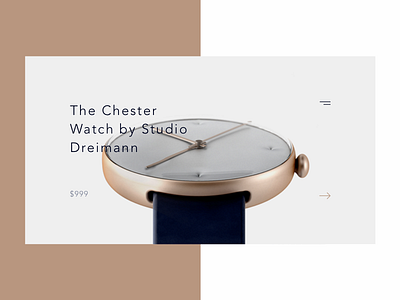 The Chester Watch by Studio Dreimann balance clean clear design interface simple ui ux