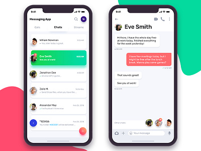 Messaging App app chat clean concept contact list message mminimalist mobile social stream text