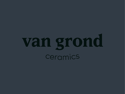 Van Grond Ceramics brand branding ceramics identity logo logo design type typography wordmark